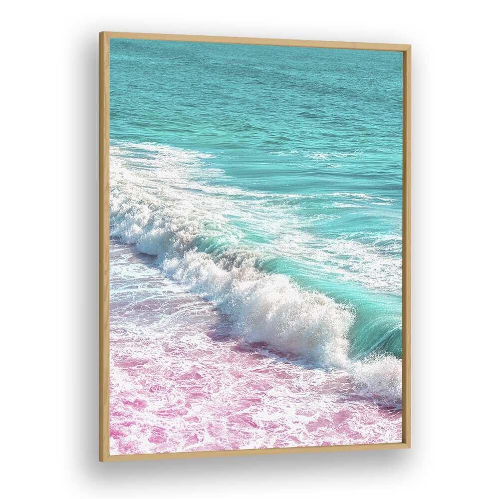 surreal painting - WAVES CRASHING IN PINK AND BLUE by Asianmonk