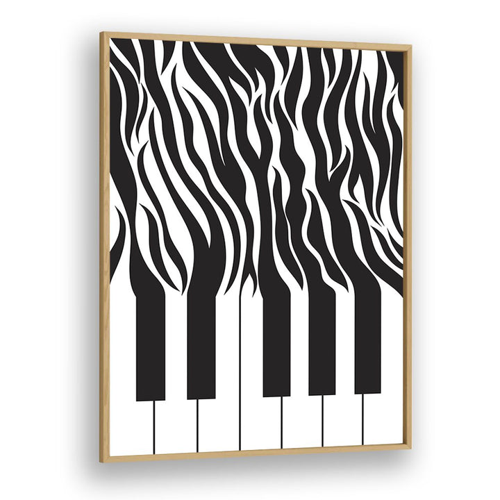 ZEBRA PIANO PRINT BLACK AND WHITE BY SARAH MANOVSKI, ART PRINT