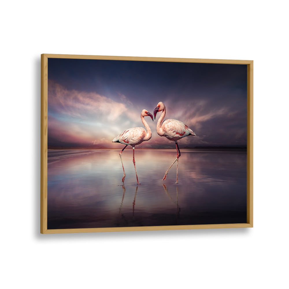 ABSTRACT painting - FLAMINGO LOVE by Asianmonk