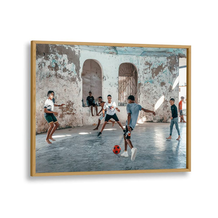 ABSTRACT painting - PLAYING SOCCER I by Asianmonk