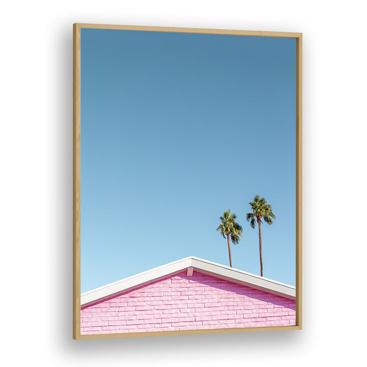 surreal painting - PINK ROOFLINE WITH PALM TREES by Asianmonk