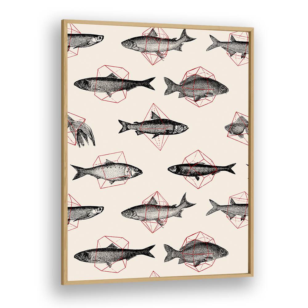 FISHES IN GEOMETRICS BY FLORENT BODART, WILDLIFE ART PRINTS