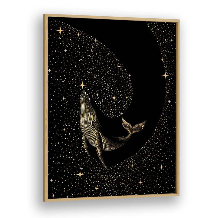 STARRY WHALE DARK GOLD VERSION BY ALIRIZA ÇAKIR SURREAL PAINTINGS, SURREAL ART