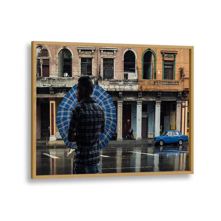 ABSTRACT painting - RAINY BLUE DAY IN HAVANA by Asianmonk