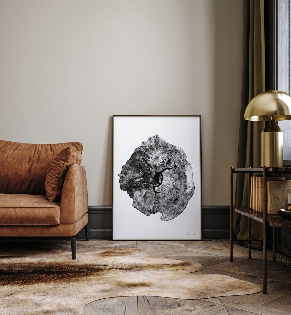 Stunning OAK LOG, ABSTRACT PAINTINGS enhancing modern decor with nature-inspired elegance and organic textures.