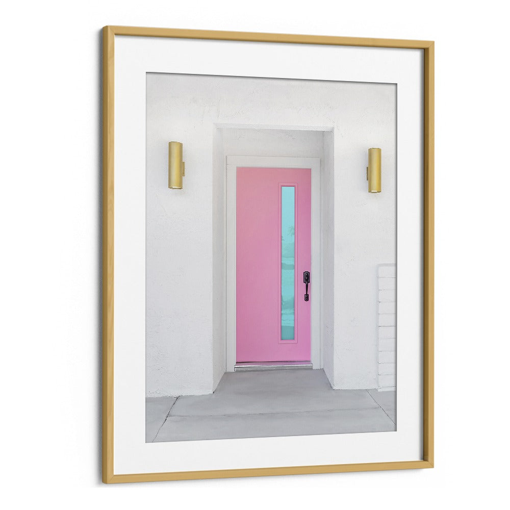 surreal painting - PINK DOOR WITH A BLUE WINDOW by Asianmonk