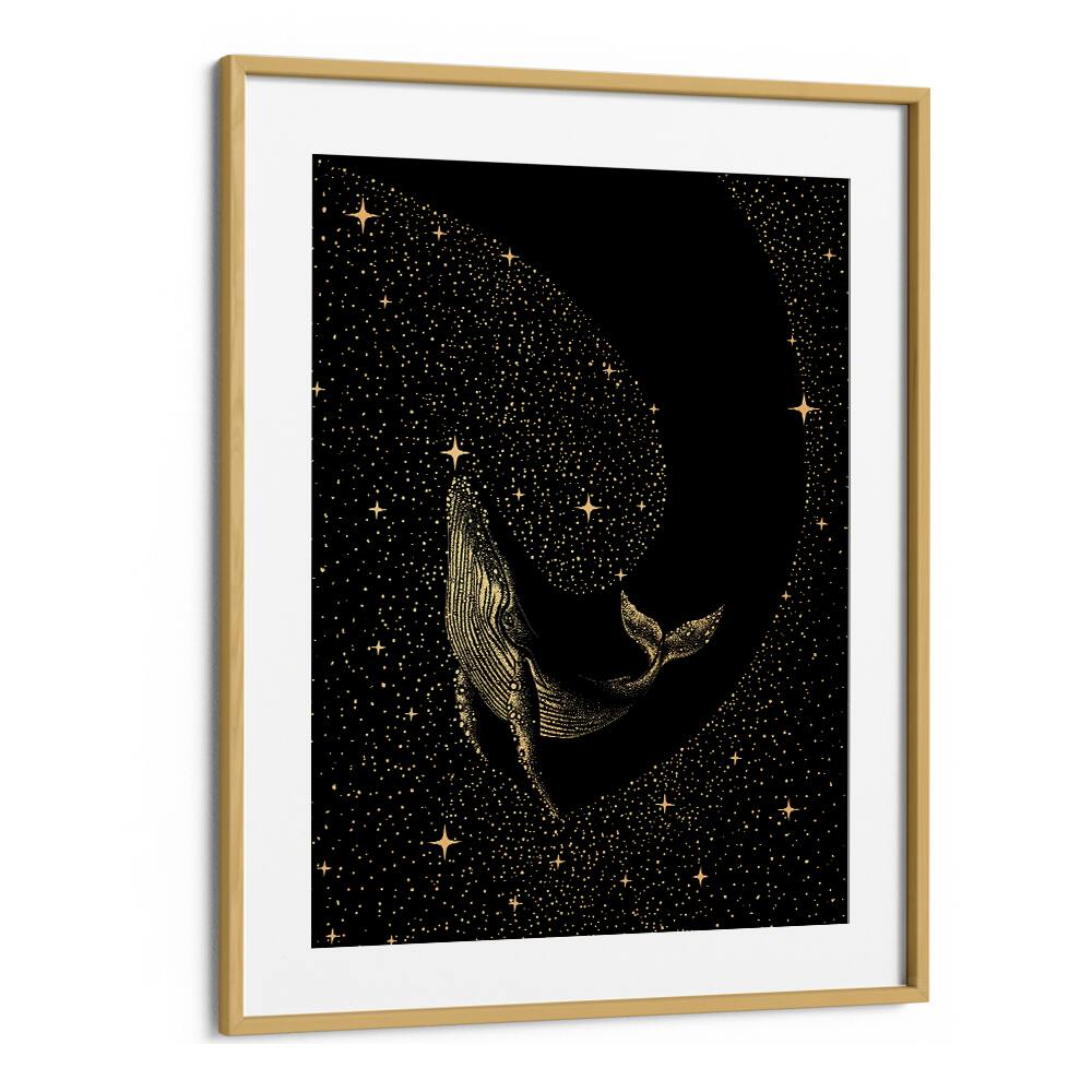 STARRY WHALE DARK GOLD VERSION BY ALIRIZA ÇAKIR SURREAL PAINTINGS, SURREAL ART