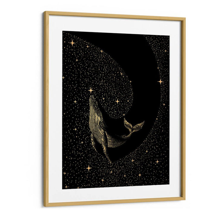 STARRY WHALE DARK GOLD VERSION BY ALIRIZA ÇAKIR SURREAL PAINTINGS, SURREAL ART