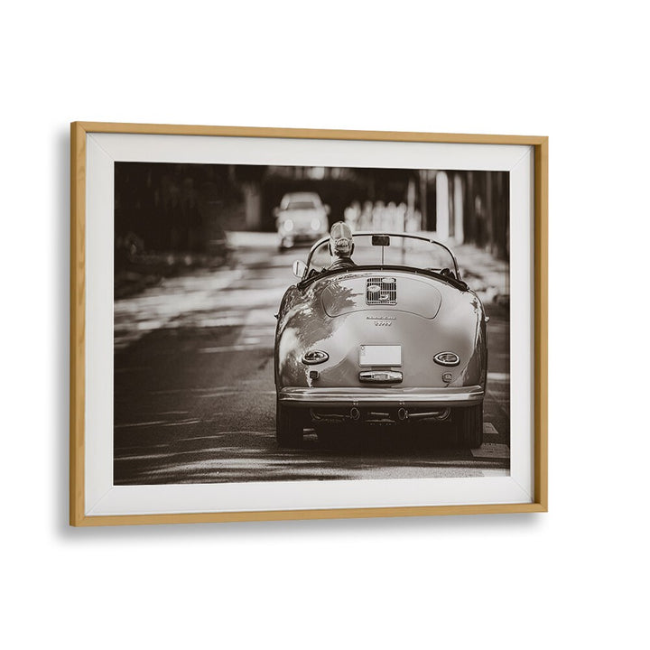 going home car poster in Oak Wood Frame With Mount