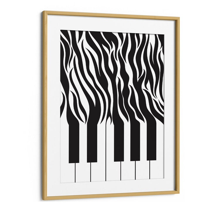 ZEBRA PIANO PRINT BLACK AND WHITE BY SARAH MANOVSKI, ART PRINT