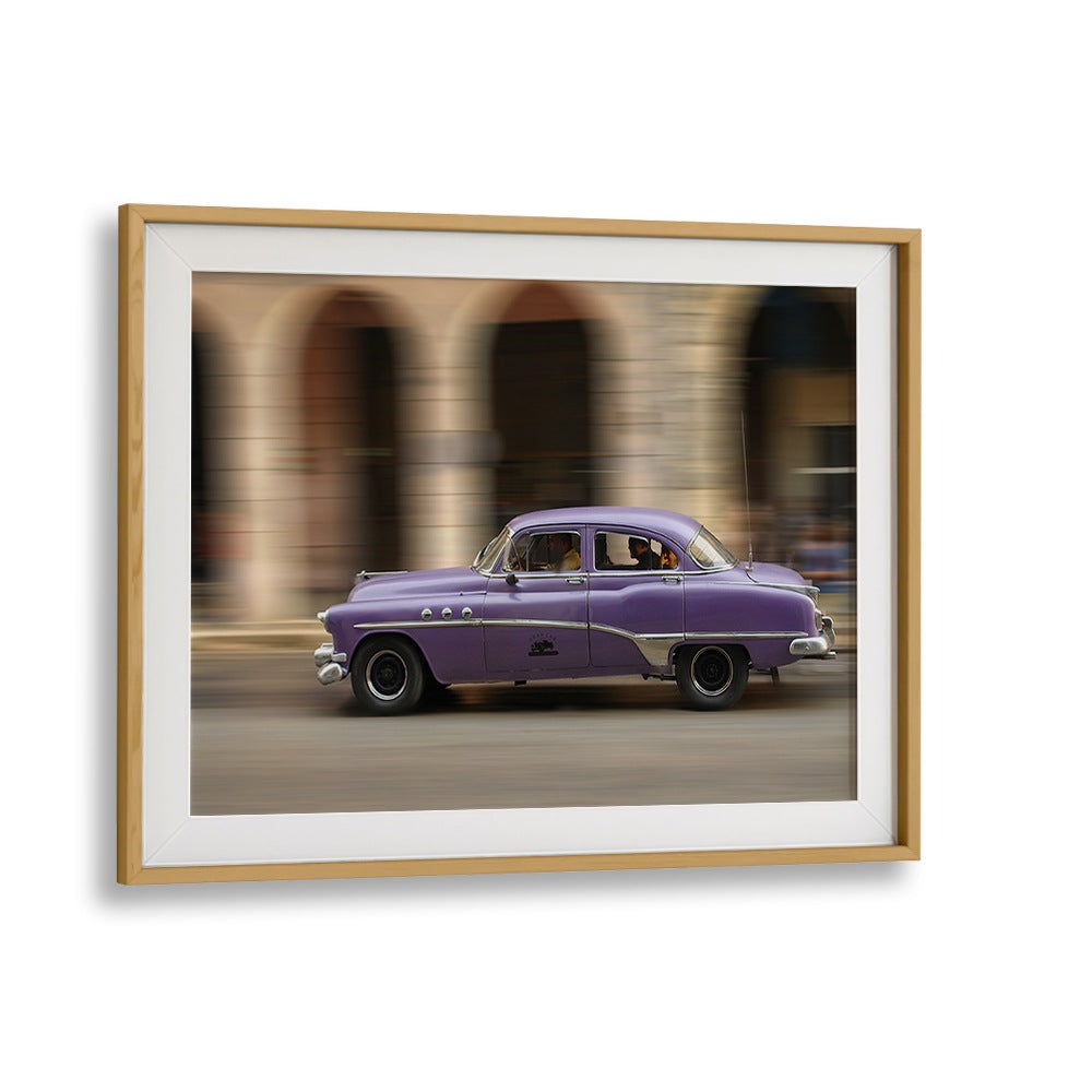 spaceride 9.0-I car poster in Oak Wood Frame With Mount