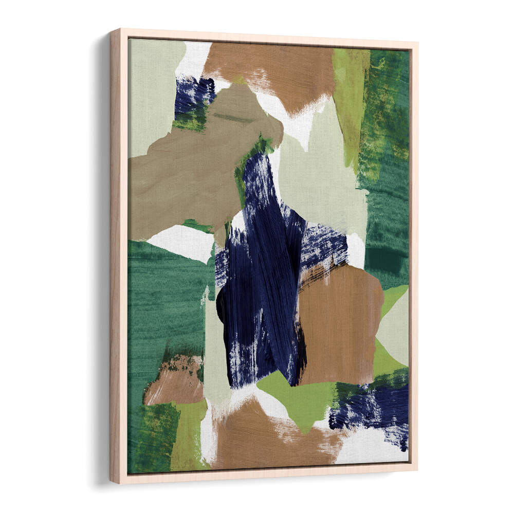 Vibrant Abstract Blue Green Beige II, an eye-catching piece of abstract paintings, enhancing your decor effortlessly.