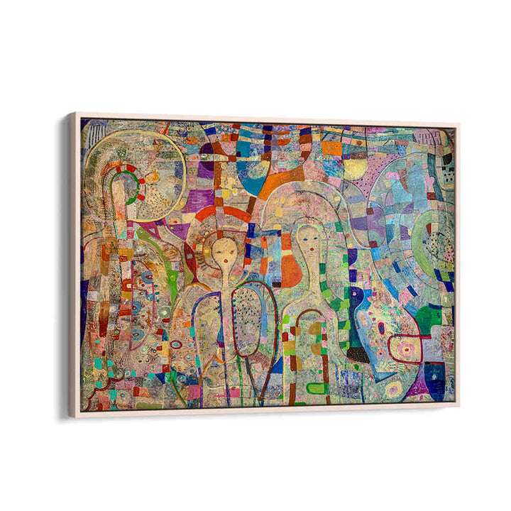 ANGELS AMONG US , ABSTRACT PAINTINGS by Oakwood — layered textured abstract canvas with soft gradients and ethereal figures