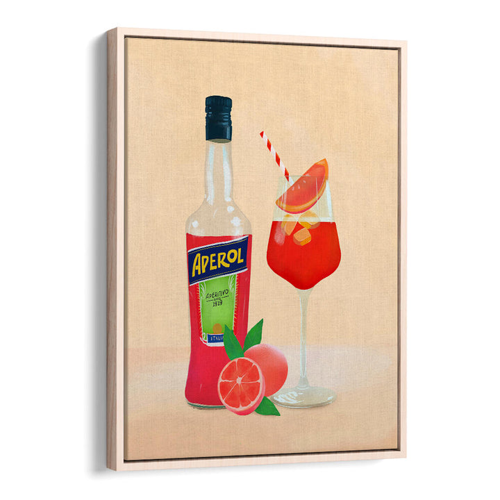 APEROL SPRITZ II , BAR art print by Oakwood Floater: bottle & cocktail glass with citrus

