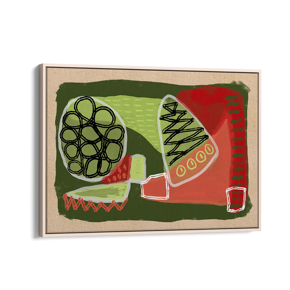 ABSTRACT GREEN AND RED , ABSTRACT PAINTINGS