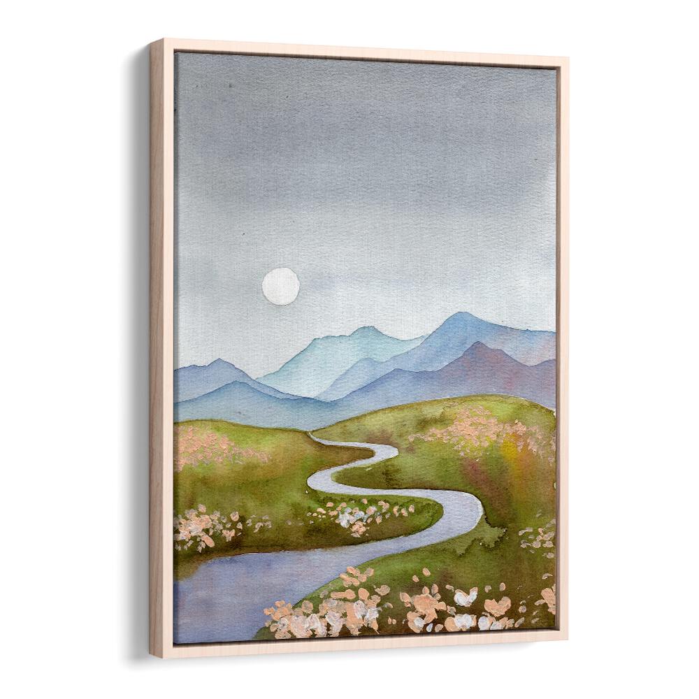 Breathtaking BLUE GRAY HILLS landscape paintings capturing serene nature, perfect for enhancing home decor.