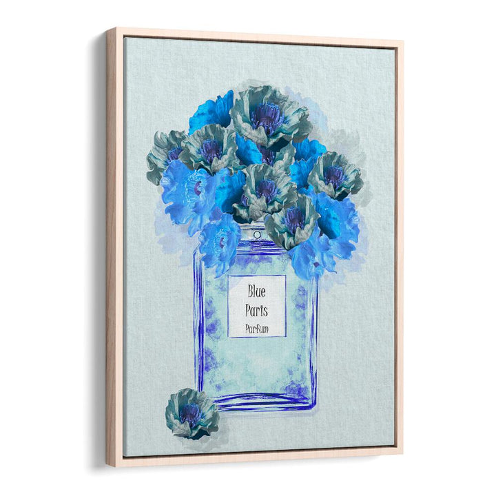 Elegant BLUE PARIS PARFUM fashion poster featuring a floral design, perfect for adding luxury to any space.