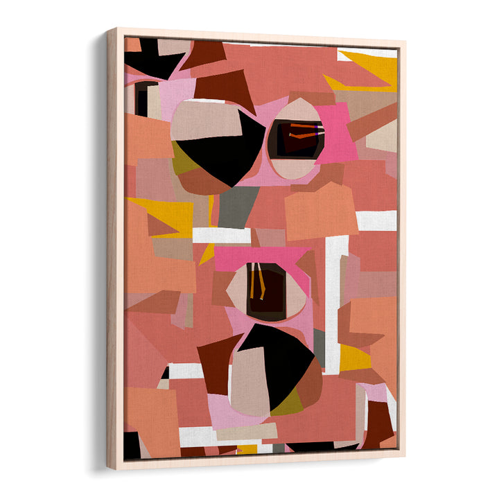 Bold deep pink geometric shapes create a modern aesthetic in DEEP PINK GEOMETRIC SHAPES I, GEOMETRIC ART PRINTS.