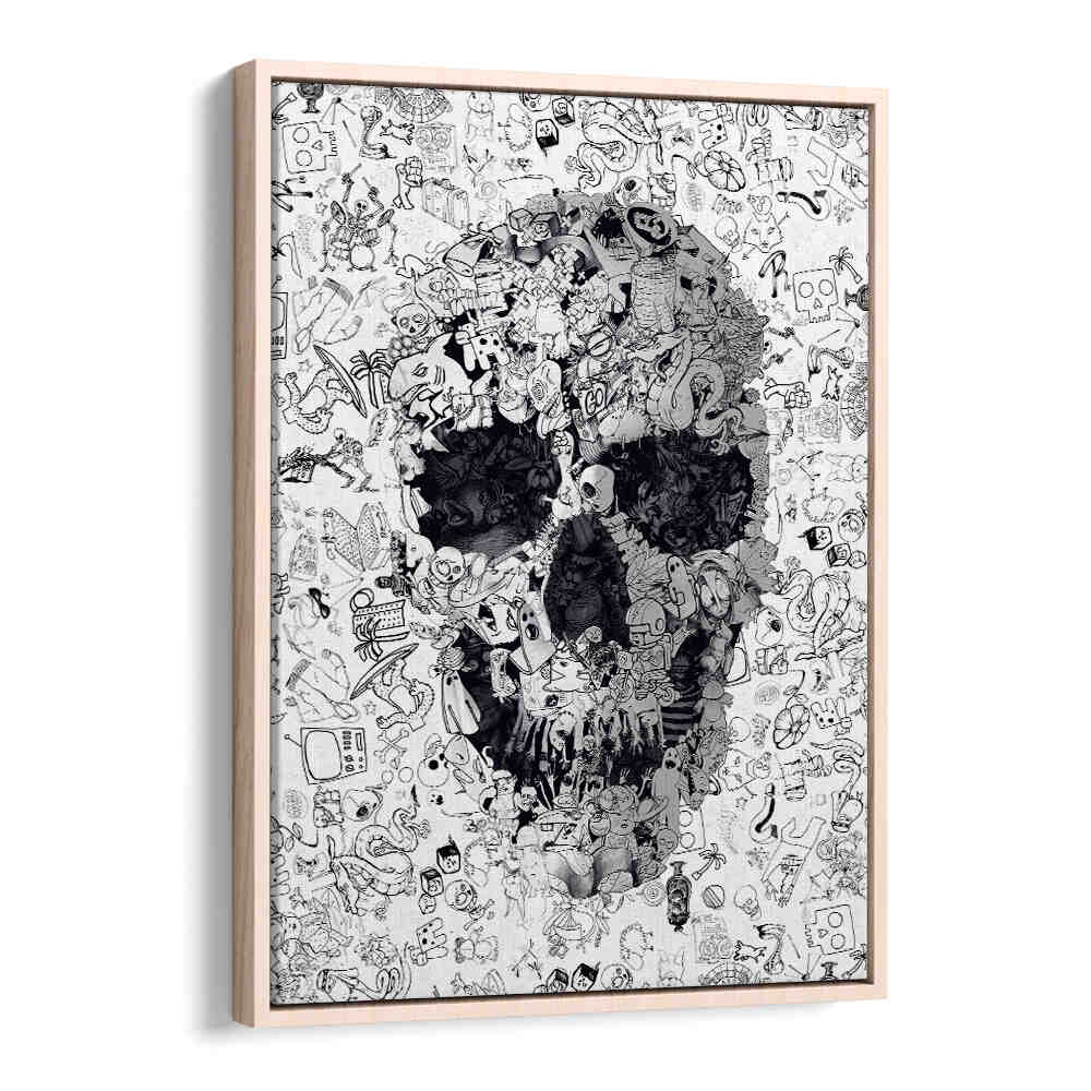 DOODLE SKULL , SURREAL ART PRINTS