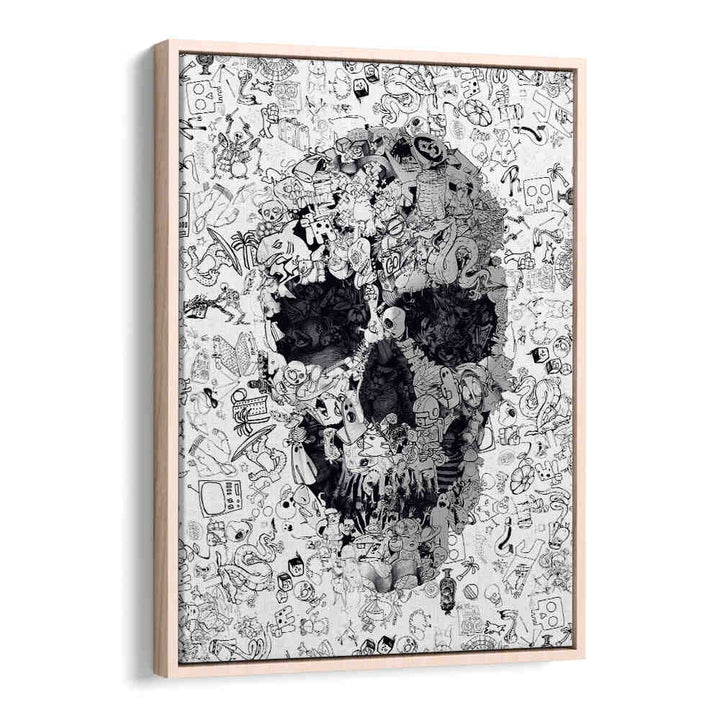 DOODLE SKULL , SURREAL ART PRINTS