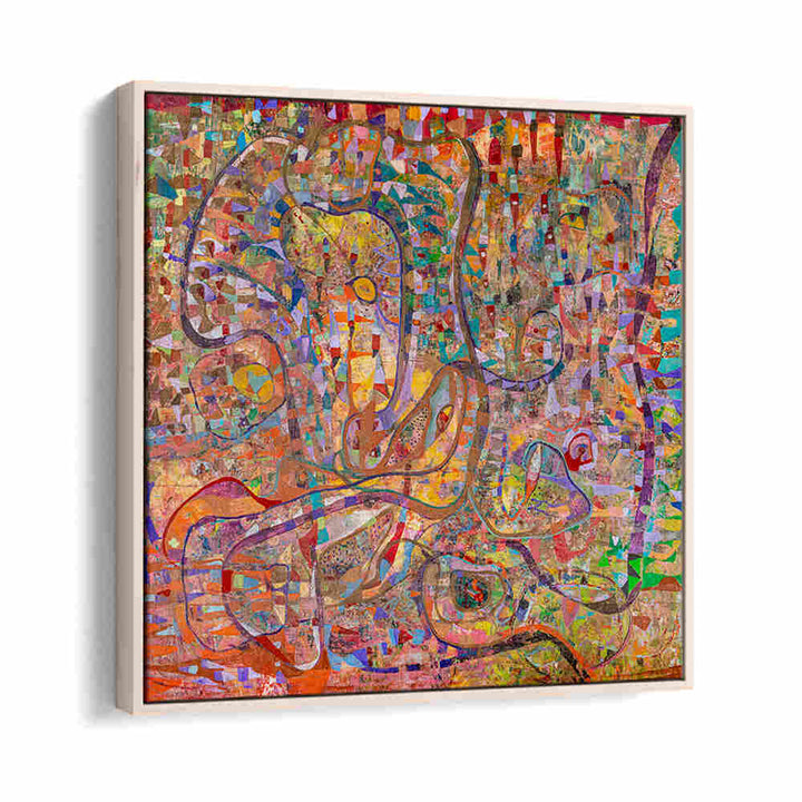 Oakwood DYSTOPIA , ABSTRACT PAINTINGS canvas with layered textures, vibrant mosaics and fluid lines for modern walls