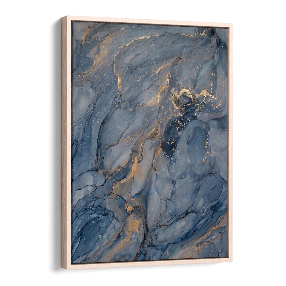 Elegant DELICATE BLUE, ABSTRACT PAINTINGS featuring swirling blue and gold tones, perfect for modern decor.