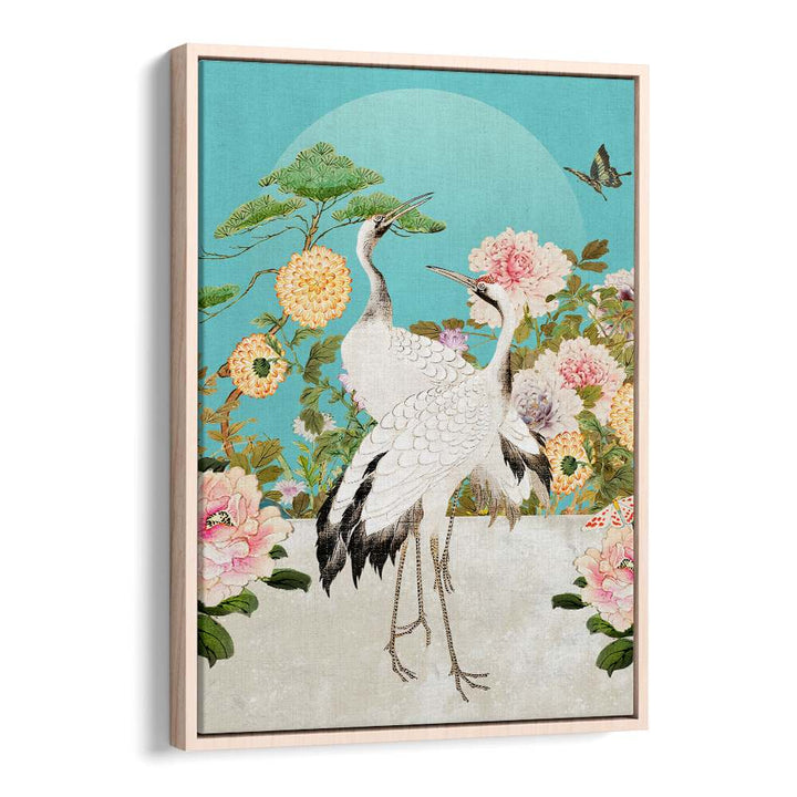ELEGANT CRANES AND PEONIES