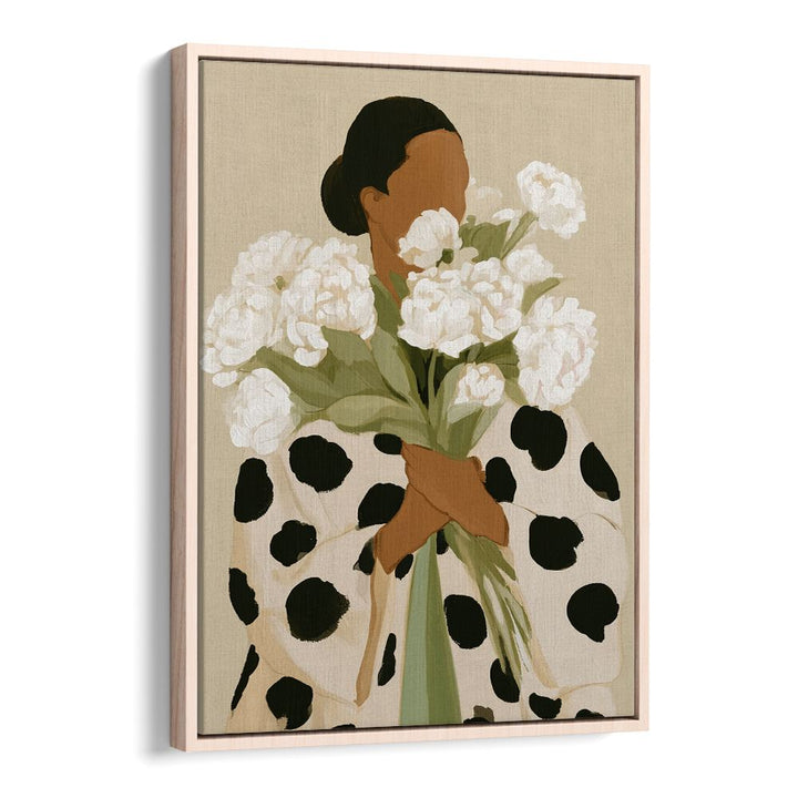 ELEGANT WOMAN WHITE PEONIES