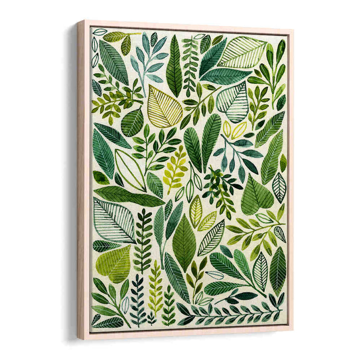 GREEN LEAVES IN VARIOUS SHAPES