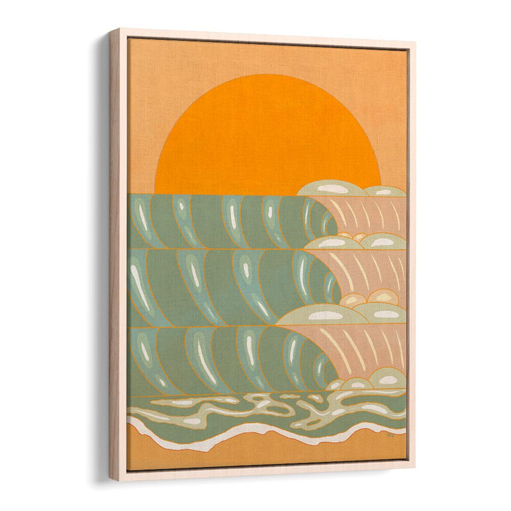 Golden Wave Landscape Paintings feature vibrant waves and a radiant sun, perfect for transforming your living space.