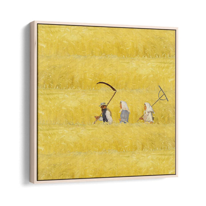 HARVESTERS IN GOLDEN FIELD
