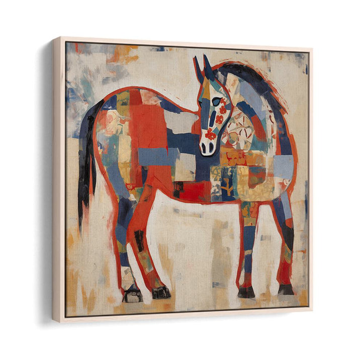HORSE IN PATCHWORK , ANIMAL PAINTINGS