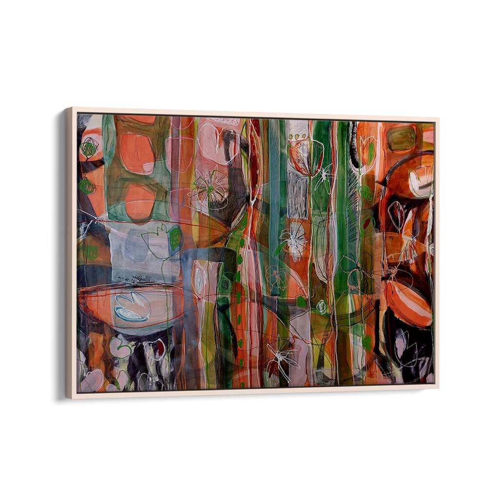 Vibrant JARDIN TROPICAL I, ABSTRACT PAINTINGS featuring earthy tones, perfect for any bold art collection.