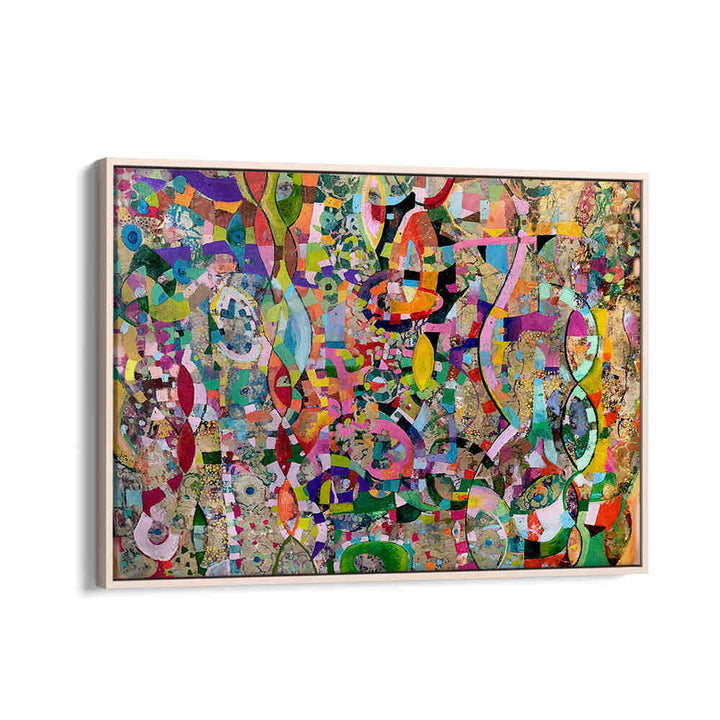 Oakwood MOVING UP , ABSTRACT PAINTINGS colorful layered abstract with fluid gradients and textured gestural strokes