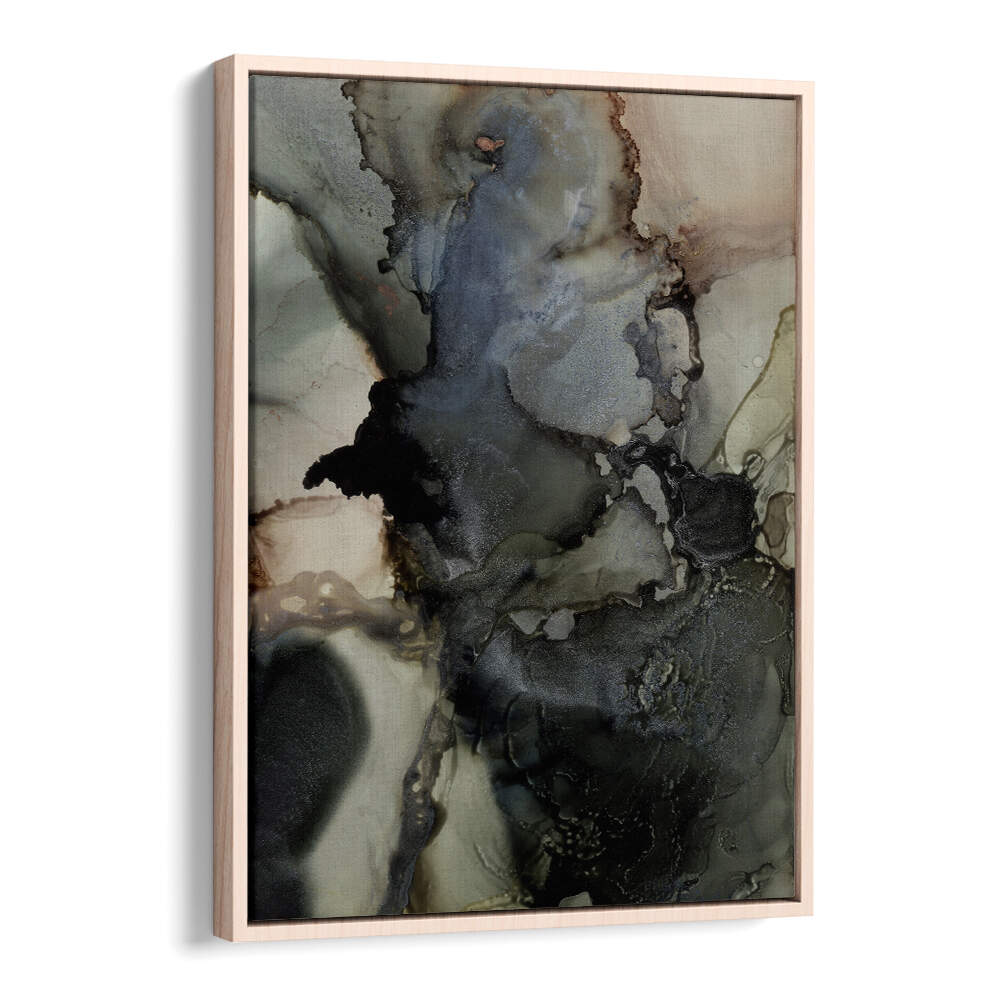 ORGANIC SHAPES WITH BLACK AND GRAY TONES , ABSTRACT PAINTINGS