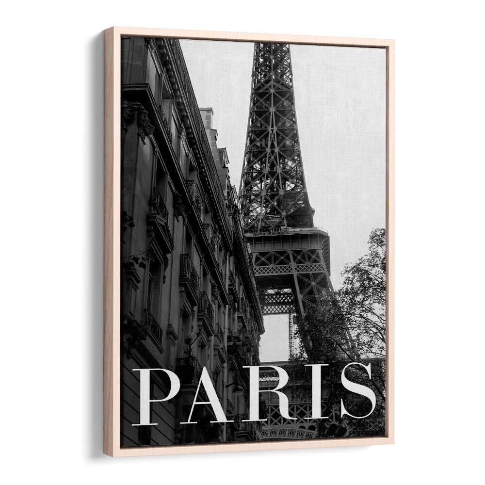 Stylish PARIS TEXT I, TRAVEL POSTERS showcase the Eiffel Tower, perfect for adding Parisian charm to any space.