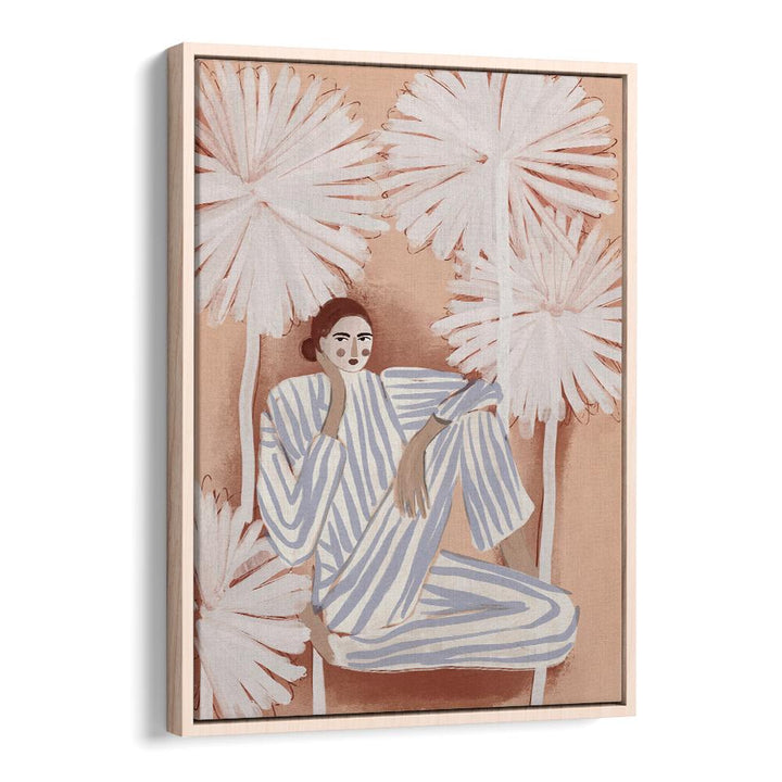 PEACEFUL WOMAN AMONG LEAVES