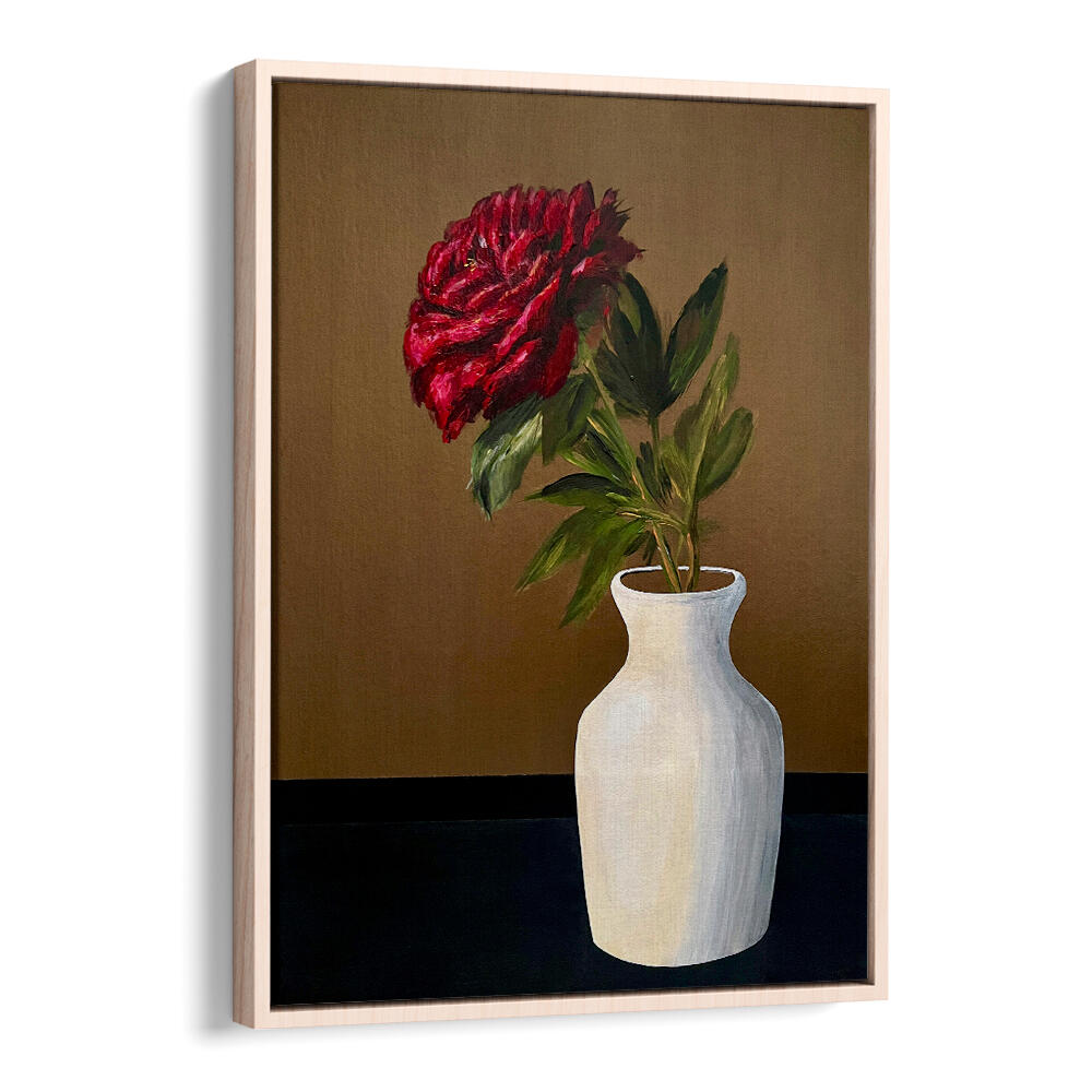 PEONY IN A WHITE VASE