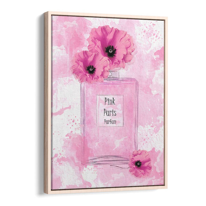 Stylish PINK PARIS PARFUM, FASHION POSTERS, featuring a luxurious fragrance design with vibrant flowers.