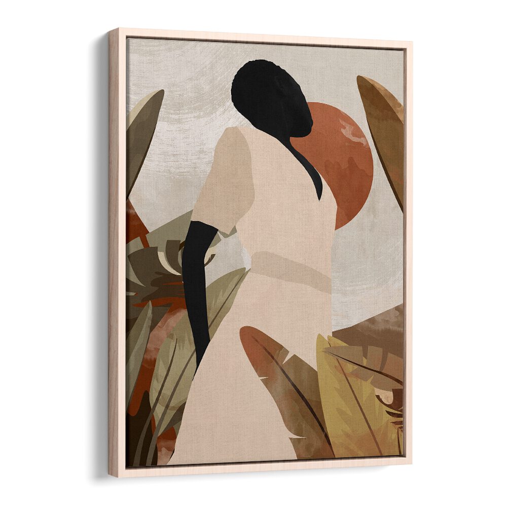 Vibrant Tropical Girl, Boho Art Paintings featuring abstract design, perfect for enhancing your space's bohemian vibe.