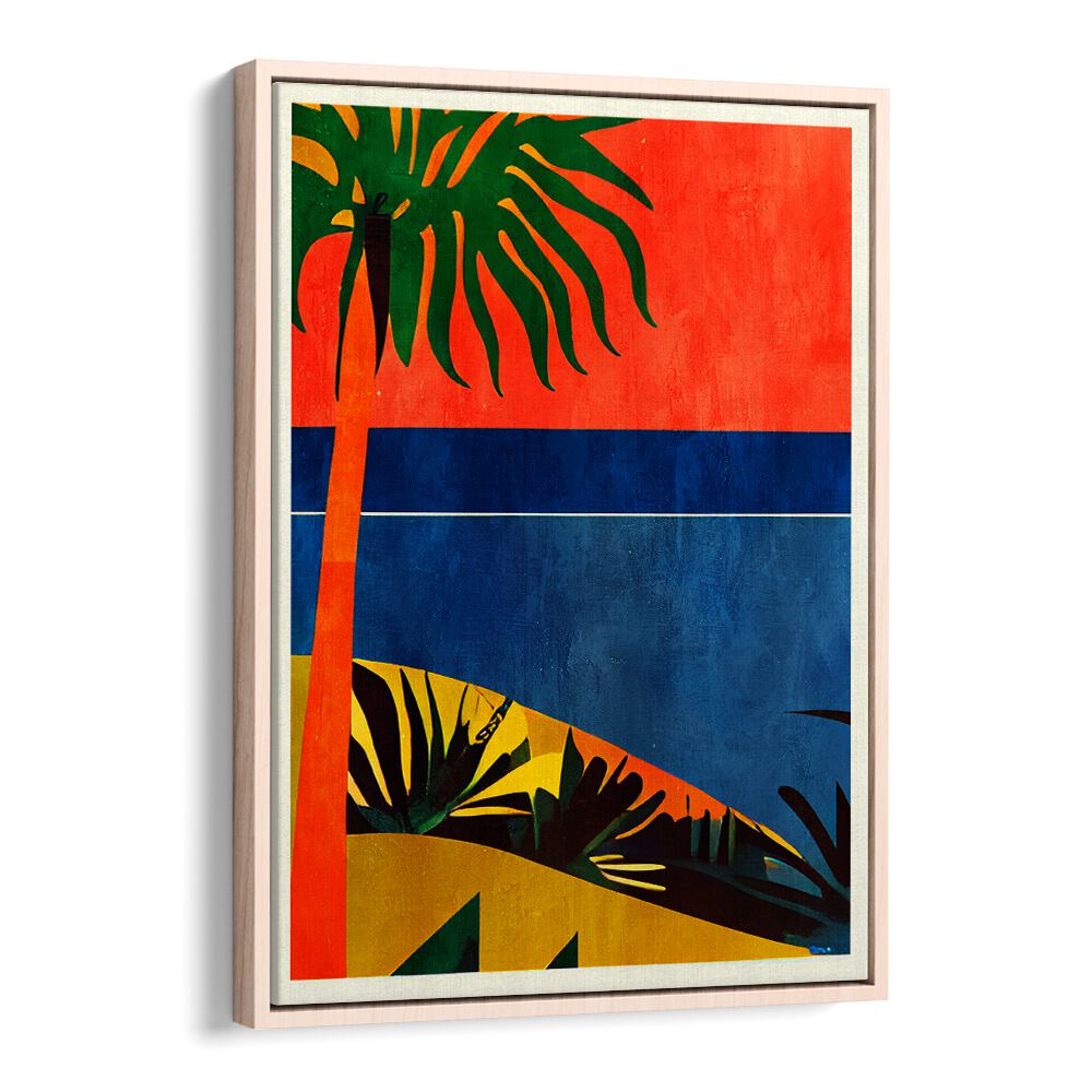Vibrant COITETE D, BEACH PAINTINGS artwork featuring coastal scenery and palm trees, perfect for serene home decor.