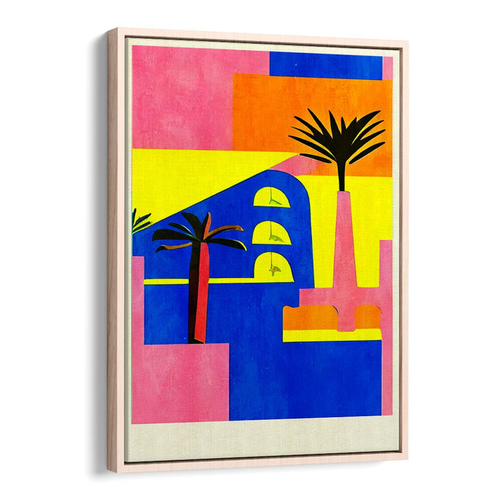 Vibrant CAIRO, BEACH PAINTINGS featuring colorful beachscapes and palm trees, perfect for coastal-inspired decor.