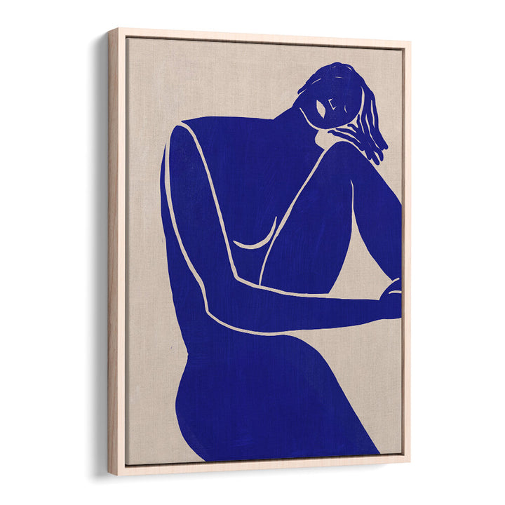 MINIMALIST BLUE SILHOUETTE FIGURE , PORTRAITS & FIGURATIVE ILLUSTRATIONS