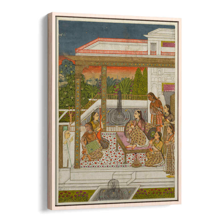 GARDEN COURT OF GENTLE CONVERSATIONS , INDIAN ART PAINTINGS