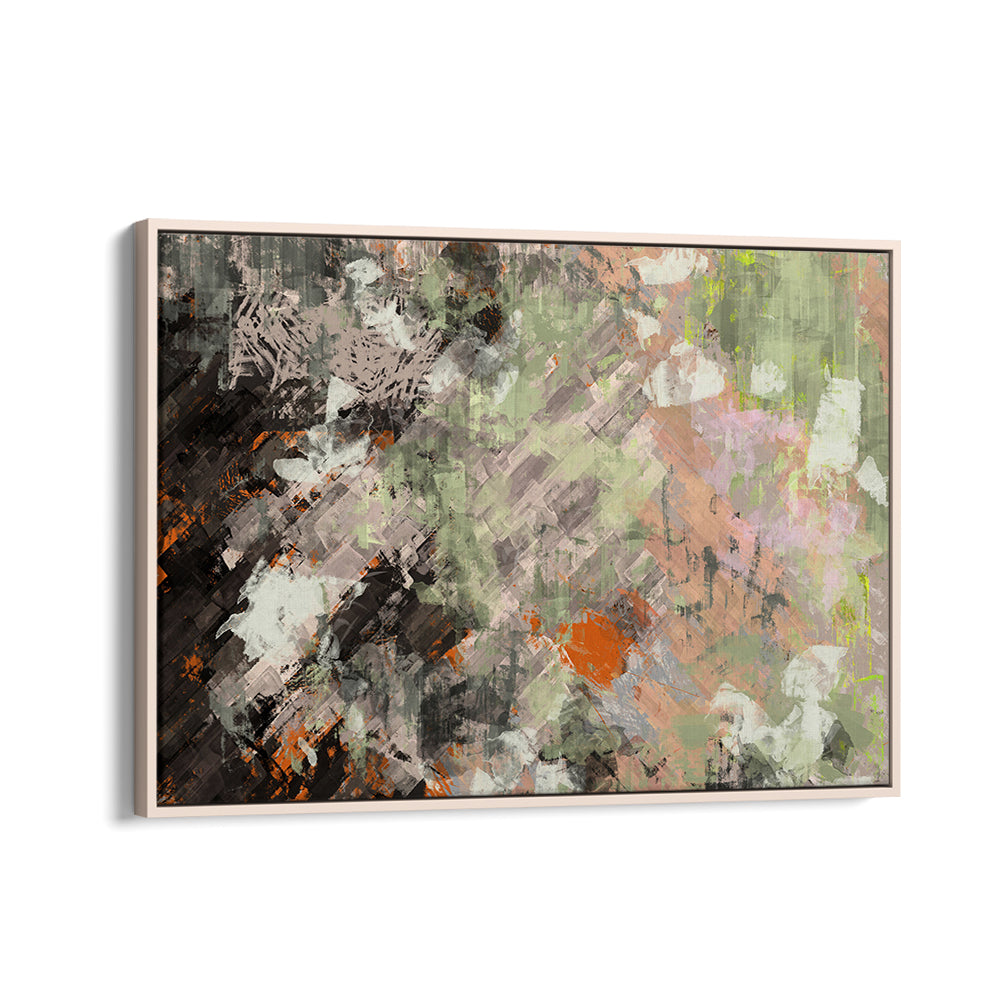 Abstract painting "SHIPS THAT PASS IN THE NIGHT" features earthy tones, perfect for elevating any living space.
