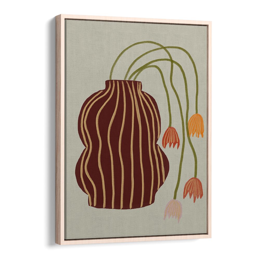 STRIPED VASE DROOPING FLOWERS