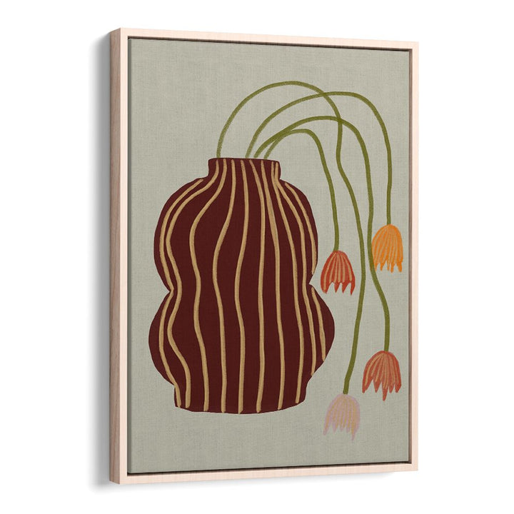 STRIPED VASE DROOPING FLOWERS