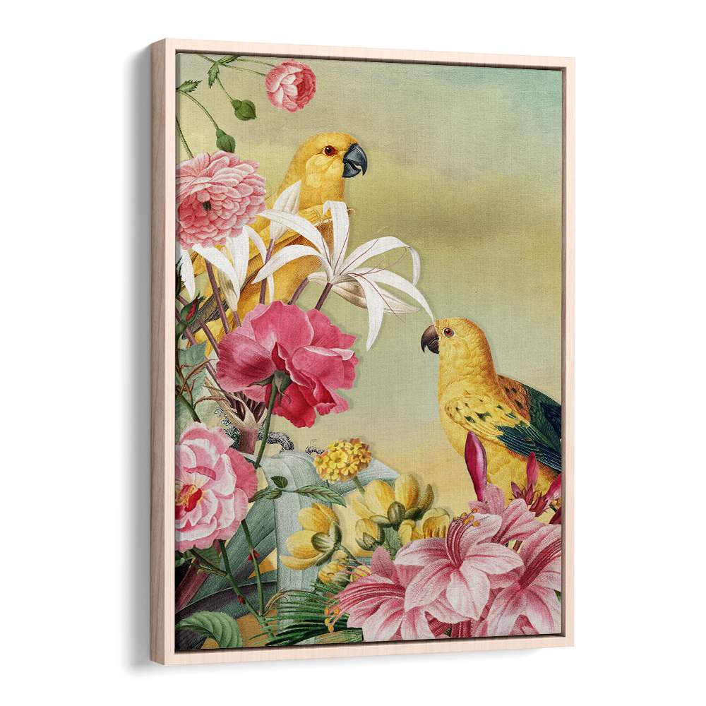 TROPICAL PARROTS AND FLOWERS
