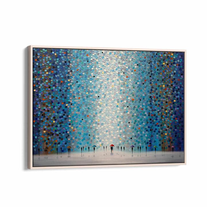 UMBRELLAS AT NIGHT , MODERN IMPRESSIONISM PAINTINGS