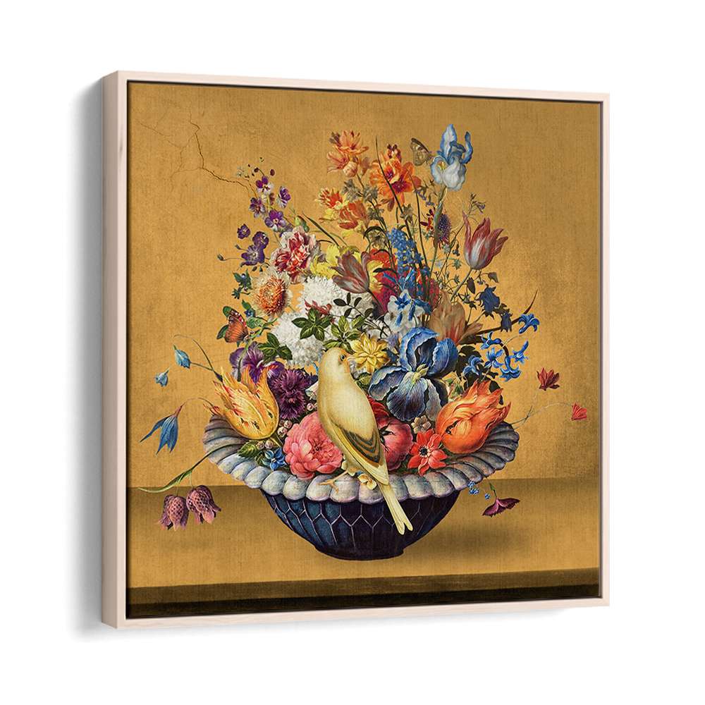 VIBRANT FLOWERS WITH BIRD